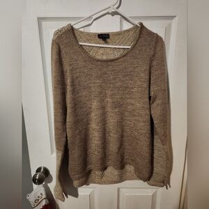 The Limited High Low Sweater Neutral Two Tone Wool Blend Women's Size Large Boho